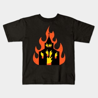 Occult Burning Church Kids T-Shirt